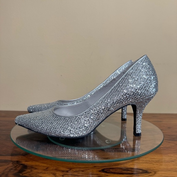 Fiona silver sparkly glittery heels size 8 - Picture 3 of 17